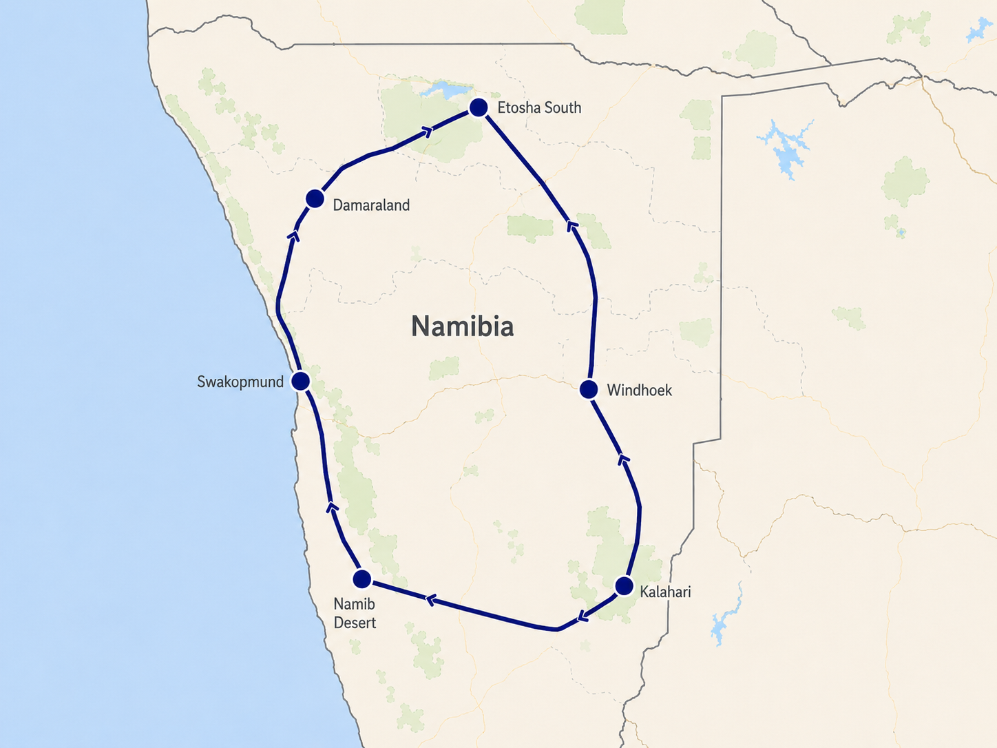 namibia self-drive map