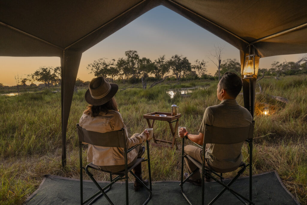 10 Days/ 9 Nights Botswana Luxury Mobile Safari 2 Guest Tent Patio