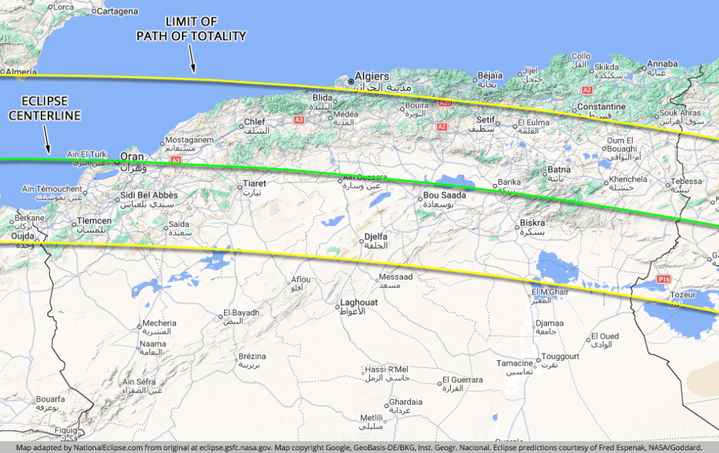 2027 total solar eclipse algeria totality map